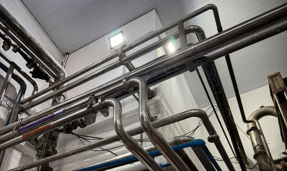 Tubulações Sanitárias industriais instaladas